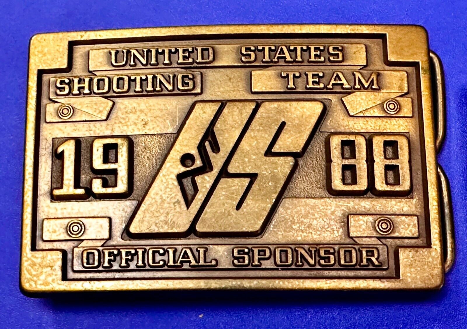 United States Shooting Team 1988 Official Sponsor Seoul Korea NOS Belt Buckle