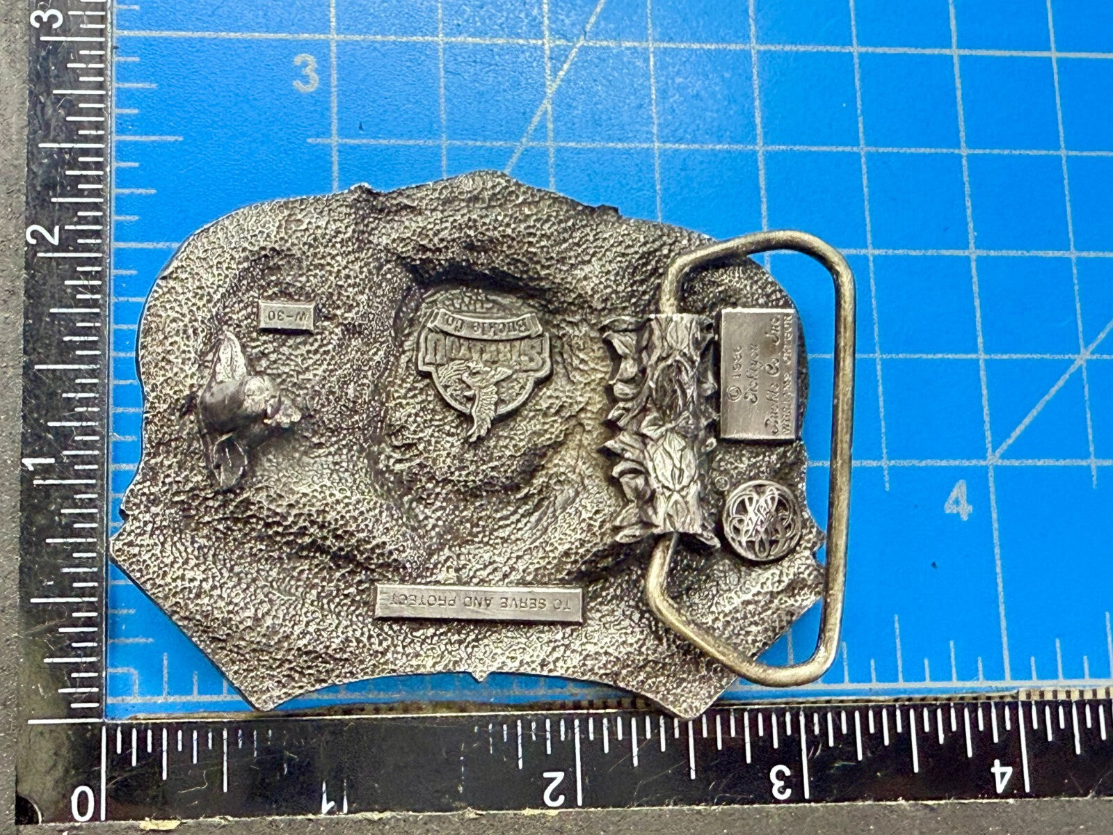 United States American Lawman To Served & Protect VTG 1986 Siskiyou Belt Buckle