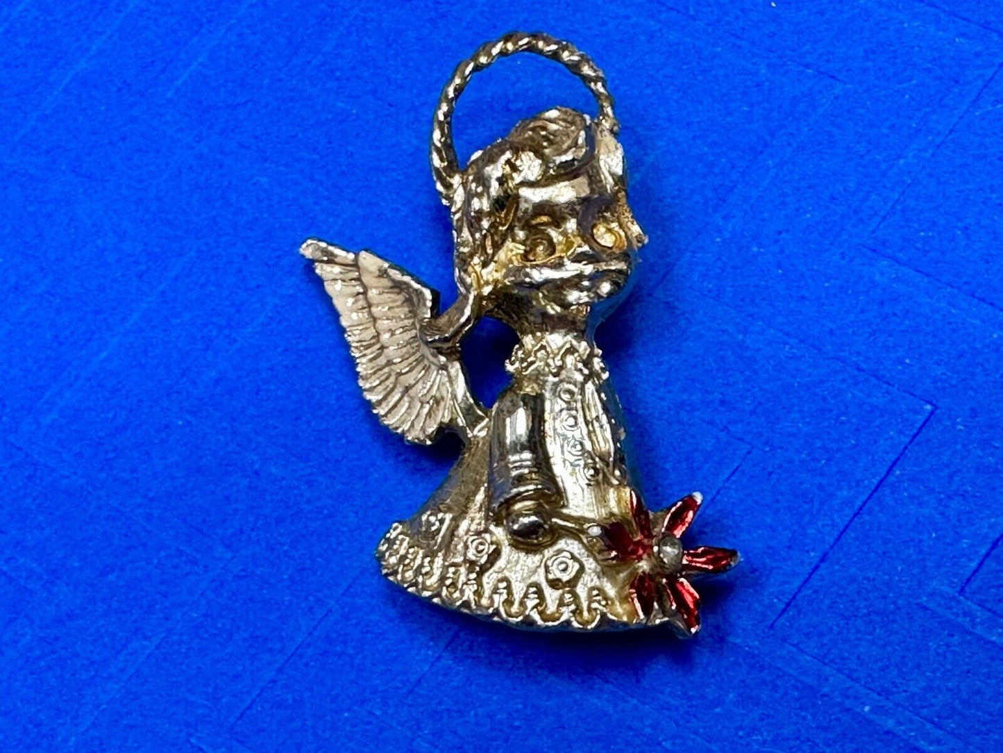 Vintage Little Angel Christmas Child Holiday Gold Tone Brooch Pin GERRY'S