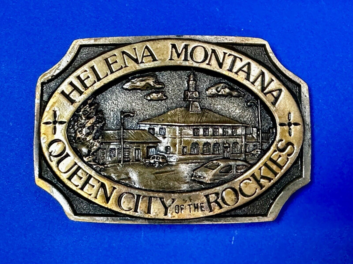 Vintage Helena Montana Queen City of the Rocks Vintage Commemorative Belt Buckle