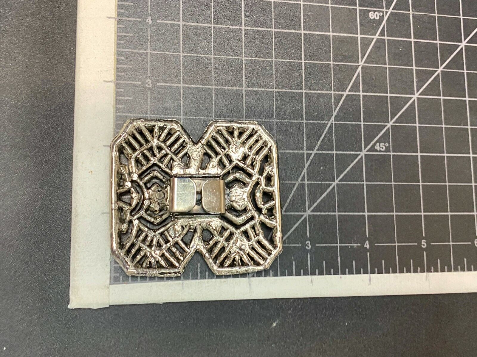 Antique See Through Silver Color Scarf Slide Clip Belt Buckle
