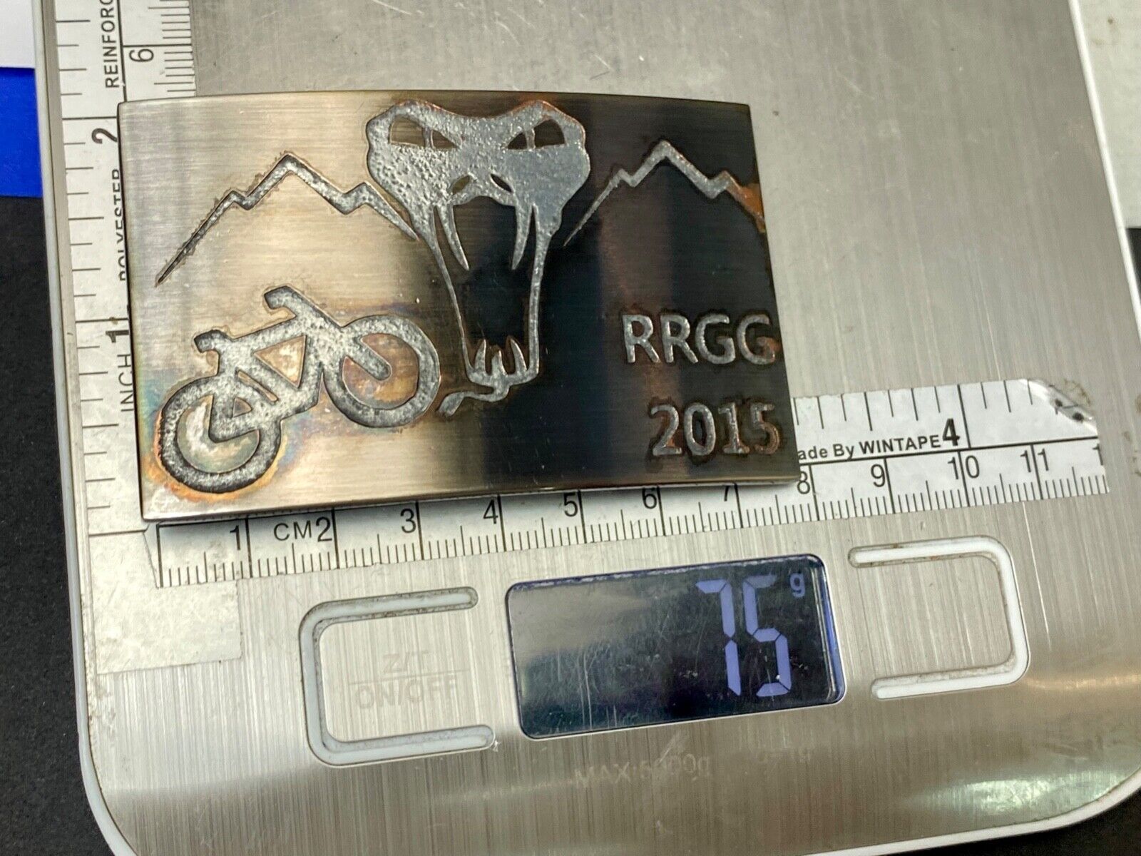 Used 2015 RRGG Mountain BMX Bike Belt Buckle Viper Logo Event Trail Ride Race