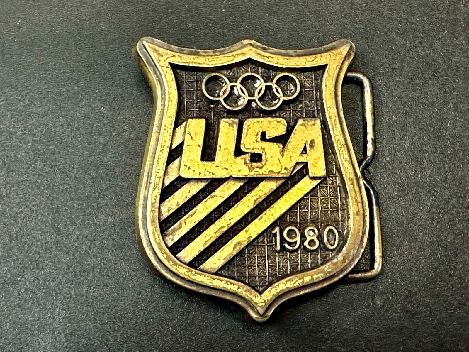 1980 USA Olympic Committee Vintage Paul Rollins Belt Buckle by RJ