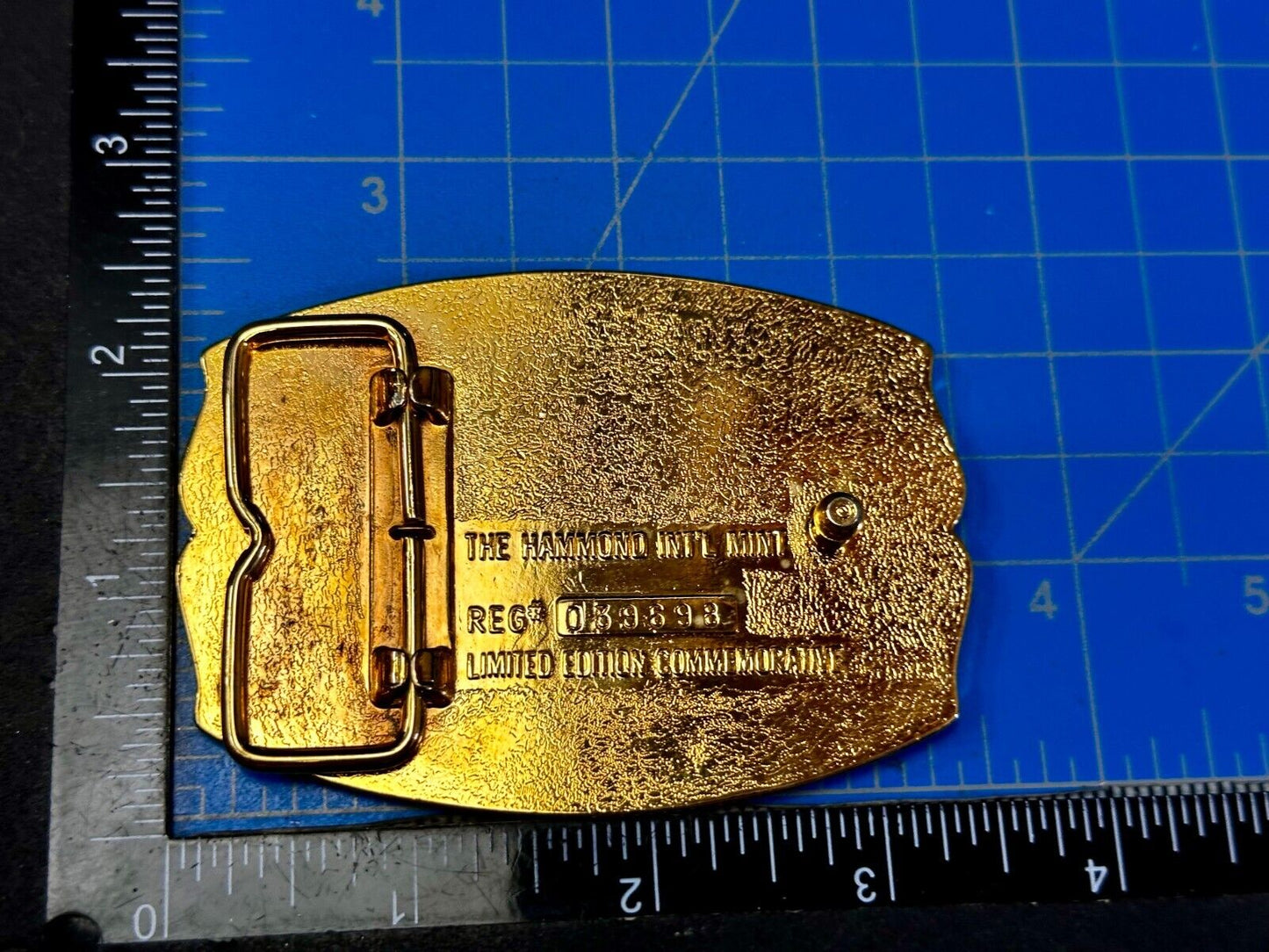 USA France Lady Liberty Statue Commemorative two tone Hammond Mint Belt Buckle