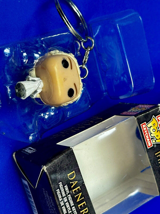 The Game Of Thrones Pocket Pop! Funko Of Daenerys With Dress White Keyring