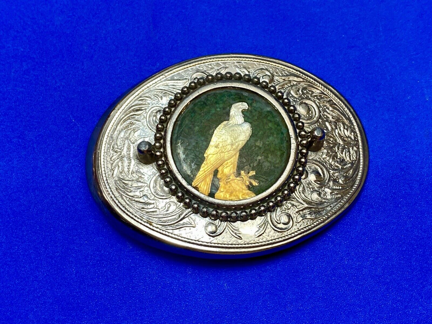 American Bald Eagle Patriotic Artisan Painting Centerpiece Western Belt Buckle
