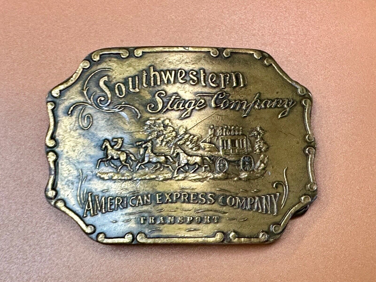 Vintage American Express Southwestern Stage Company Bergamot X-37 belt buckle
