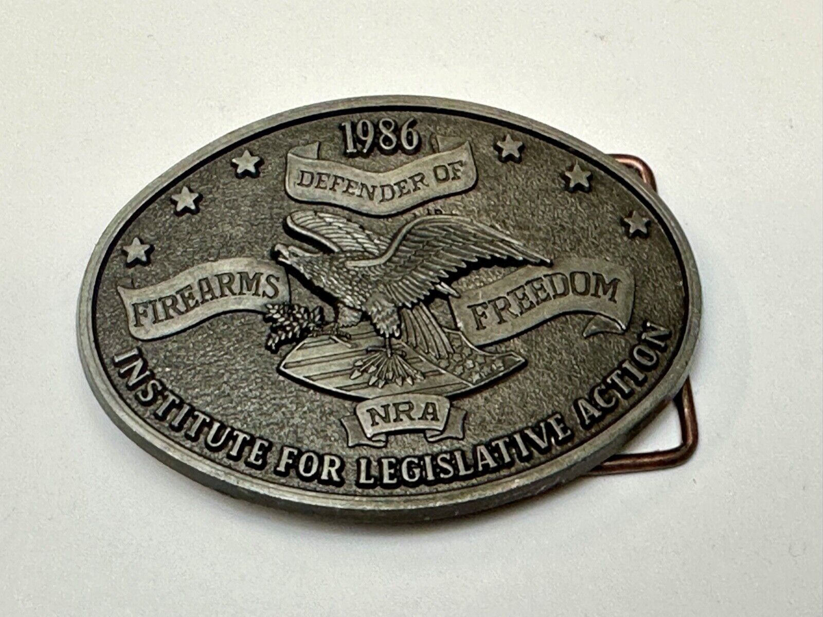 1986 NRA Institute for Legislative Action 2nd amendment Firearms belt buckle