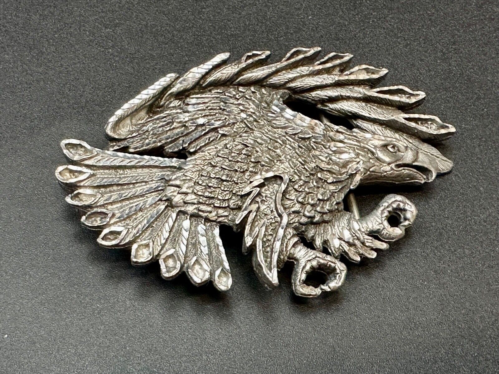 Vintage EJC EAGLE - Attacking Hunting Diving cutout belt buckle