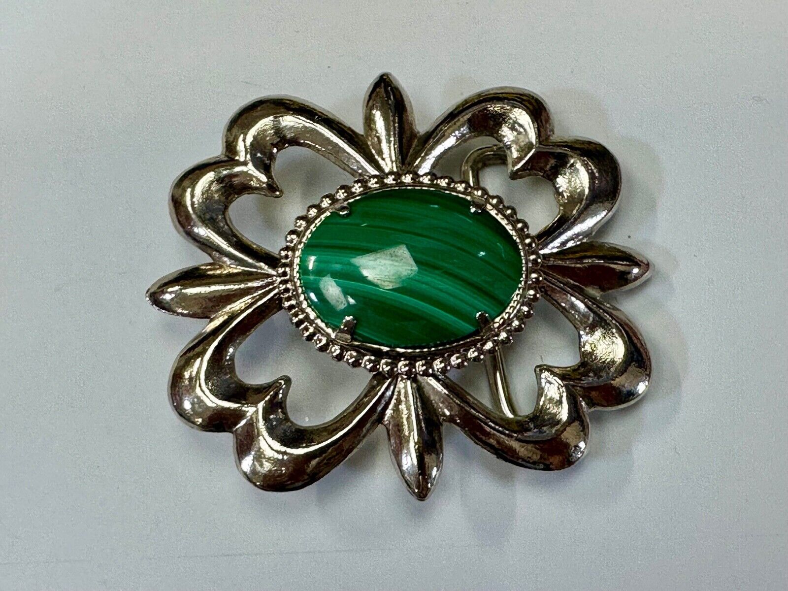 Beautiful Green Malachite Native American Navajo style Cabochon Cab belt buckle