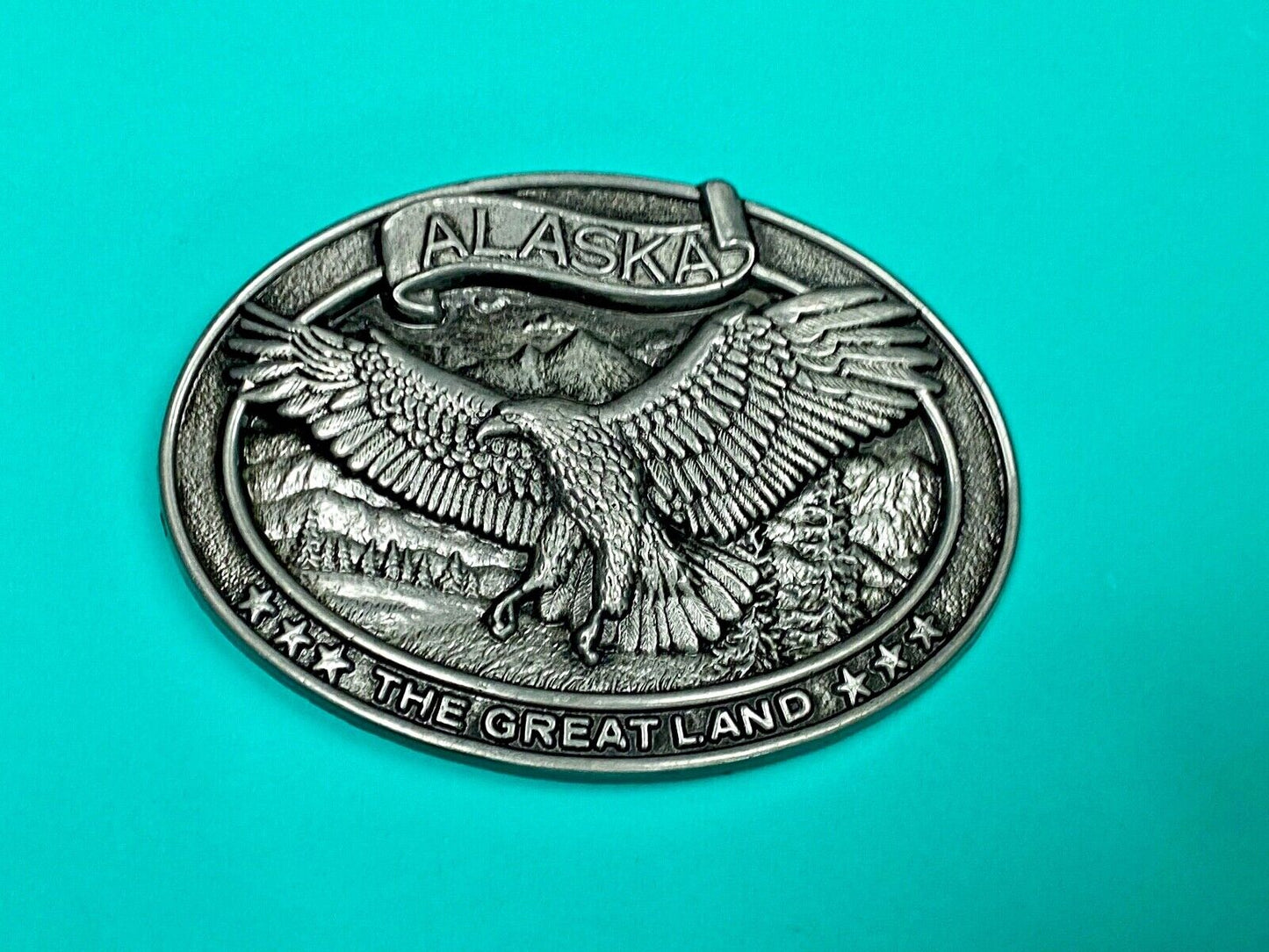 Alaska The Great Land American Bald Eagle Commemorative Belt Buckle