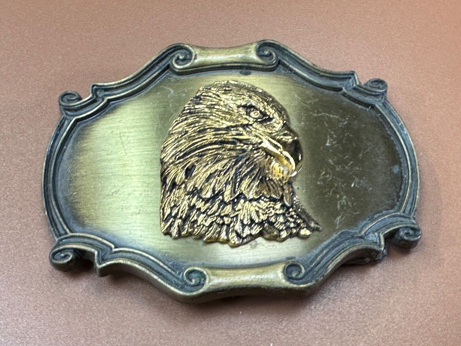 American Bald Eagle - Patriotic Vintage 1980 Raintree framed belt buckle