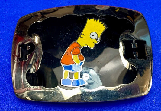 Bart Simpson ULTIMATE Simpsons fan gift!  PH Western belt buckle AMAZING QUALITY