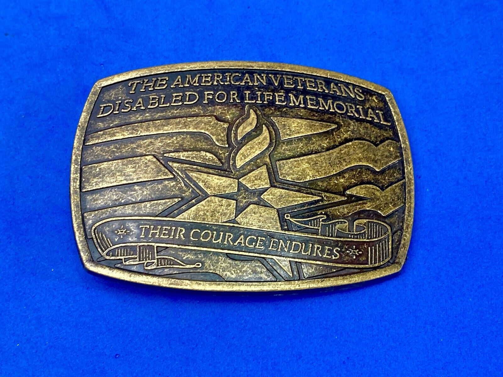 American Veteran, Disabled For Life Memorial Commemorative Belt Buckle 