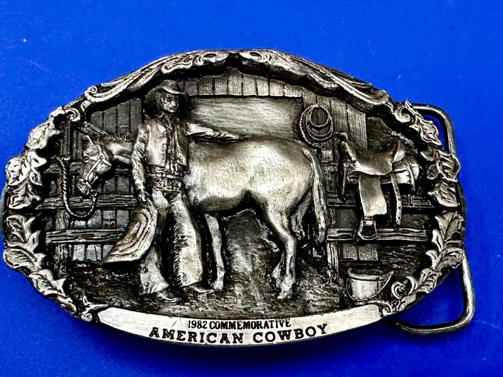 Vintage 1982 American Cowboy Commemorative Vintage Arroyo Grande Belt Buckle