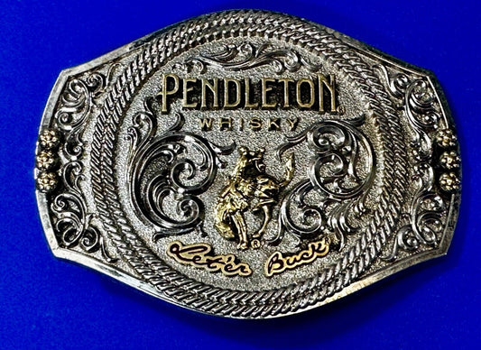 2021 Pendleton whiskey Let'er Buck Rodeo Cowboy Montana Silversmiths Belt Buckle