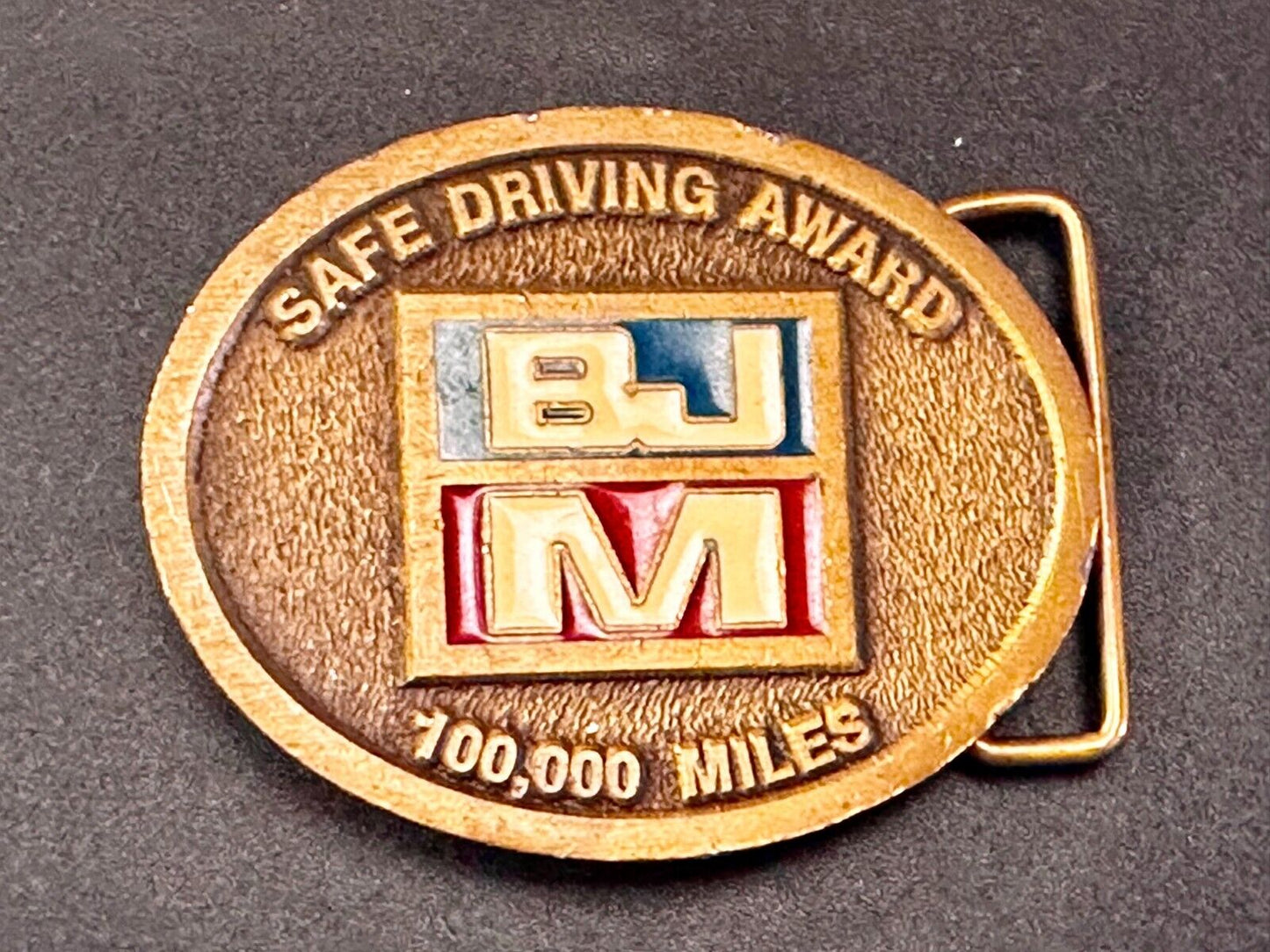 BJM 100,000 Miles Safe Driving Award Belt Buckle by CD Hit Made in Usa