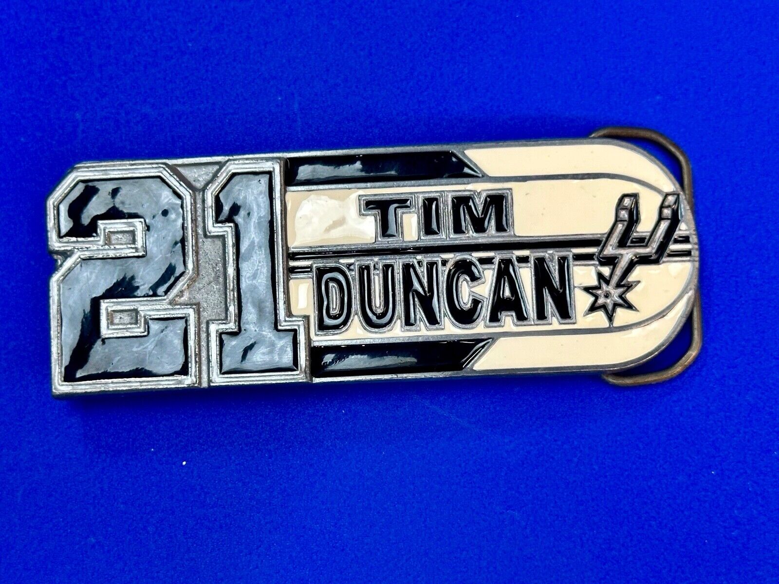 #21 Tim Duncan Texas NBA SAN ANTONIO SPURS Great American Products Belt Buckle