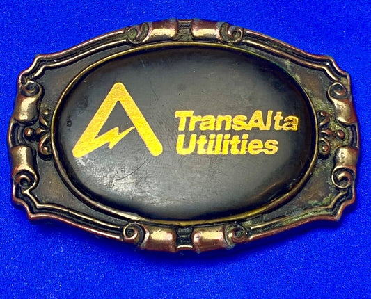 Trans Alta Utilities company western framed shipping co belt buckle