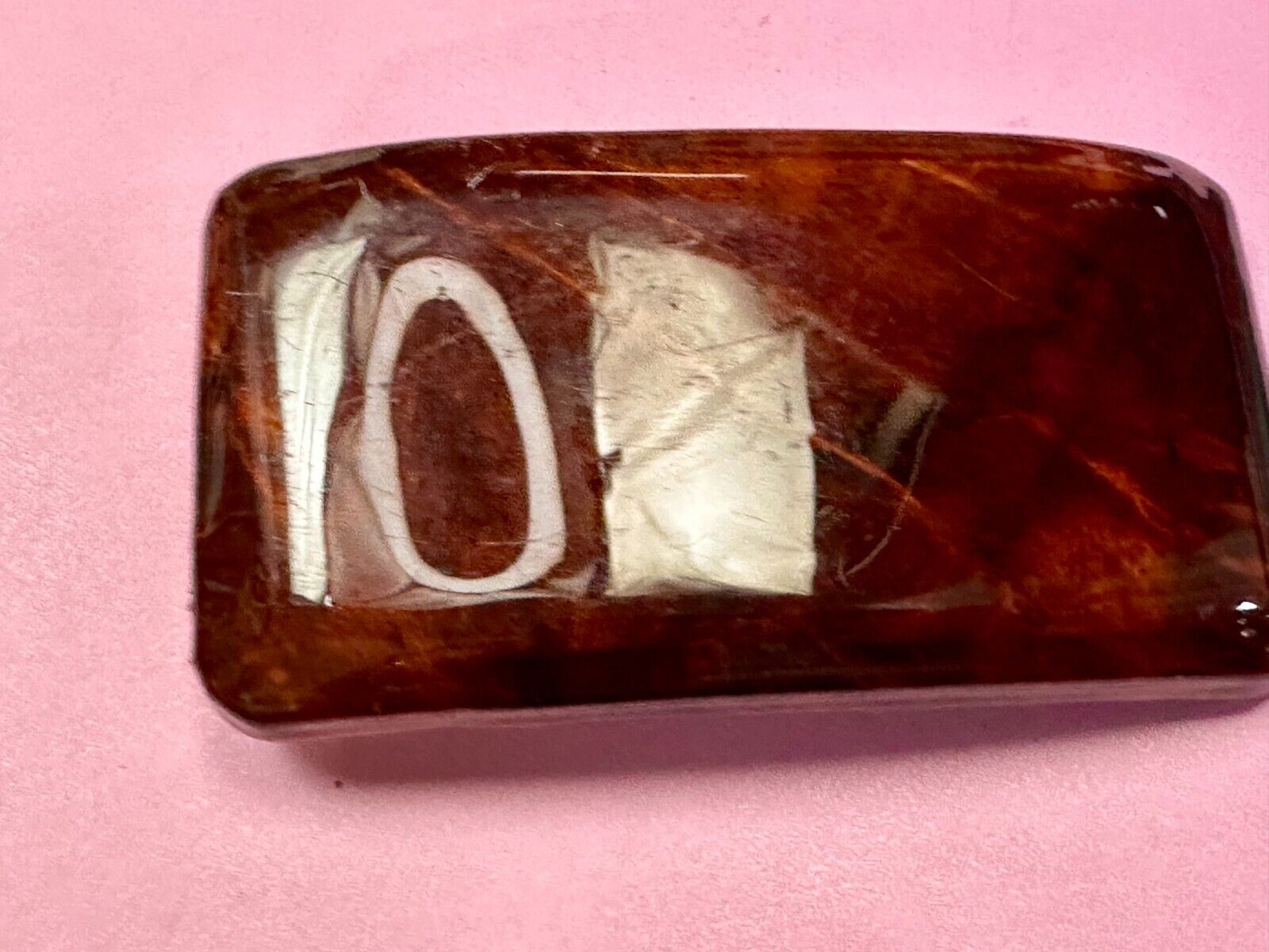 Vintage Glossy Polished Lacquered Wood Belt Buckle By Burl Wood West