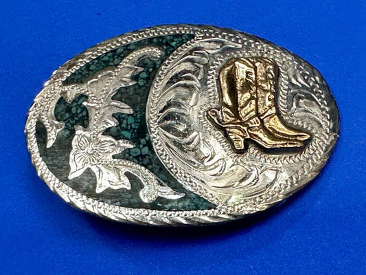 Beautiful Alpaca Mexico Vintage Cowboy Boots  Western ornate Vintage belt buckle