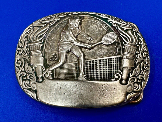 Tennis Player - Set Match Sports solid brass belt buckle by Award Design Medals