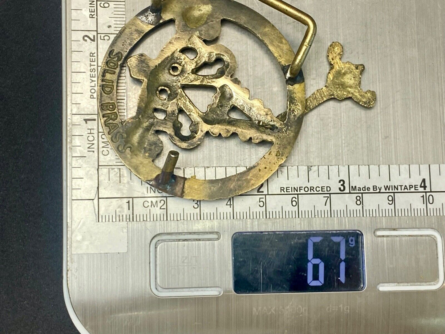 60's Hippy Moving Clock Pendulum Amazing! solid brass belt buckle