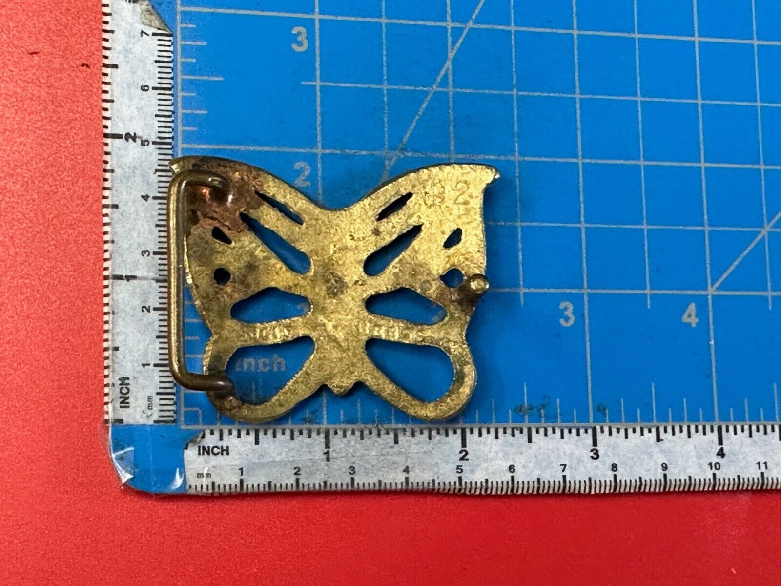 2" Butterfly Boho Hippie solid brass vintage Cutout belt buckle