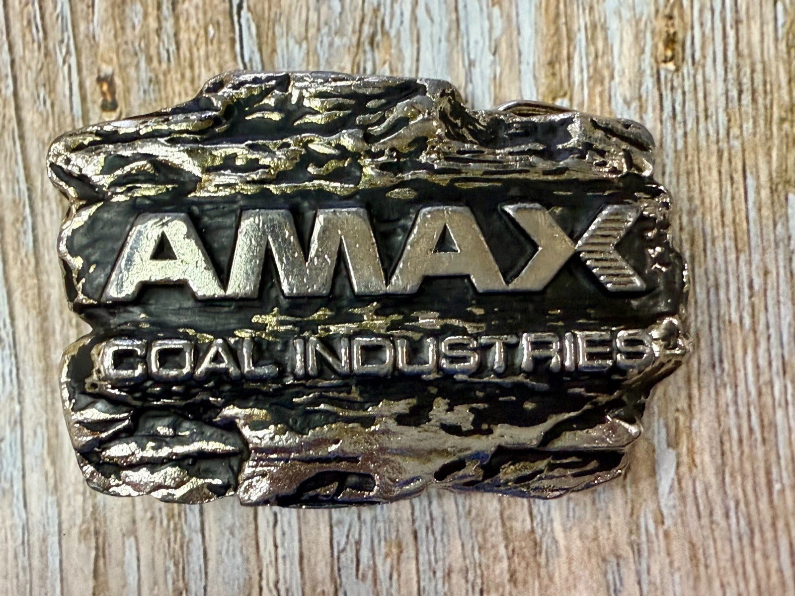 AMAX Coal Industries Mining Company Commemorative Vintage 70's Belt Buckle