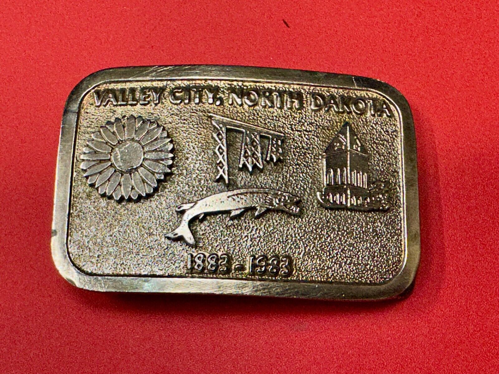 Vintage 1983 Valley City City State Commemorative North Dakota belt buckle