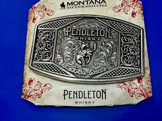 2022 Pendleton whiskey Let'er Buck Rodeo Cowboy Montana Silversmiths Belt Buckle