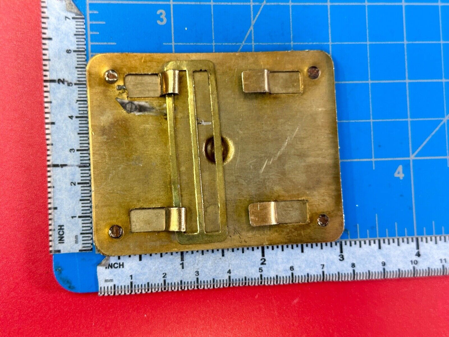 Unique Iron Cross Emblem on gold tone dress vintage belt buckle