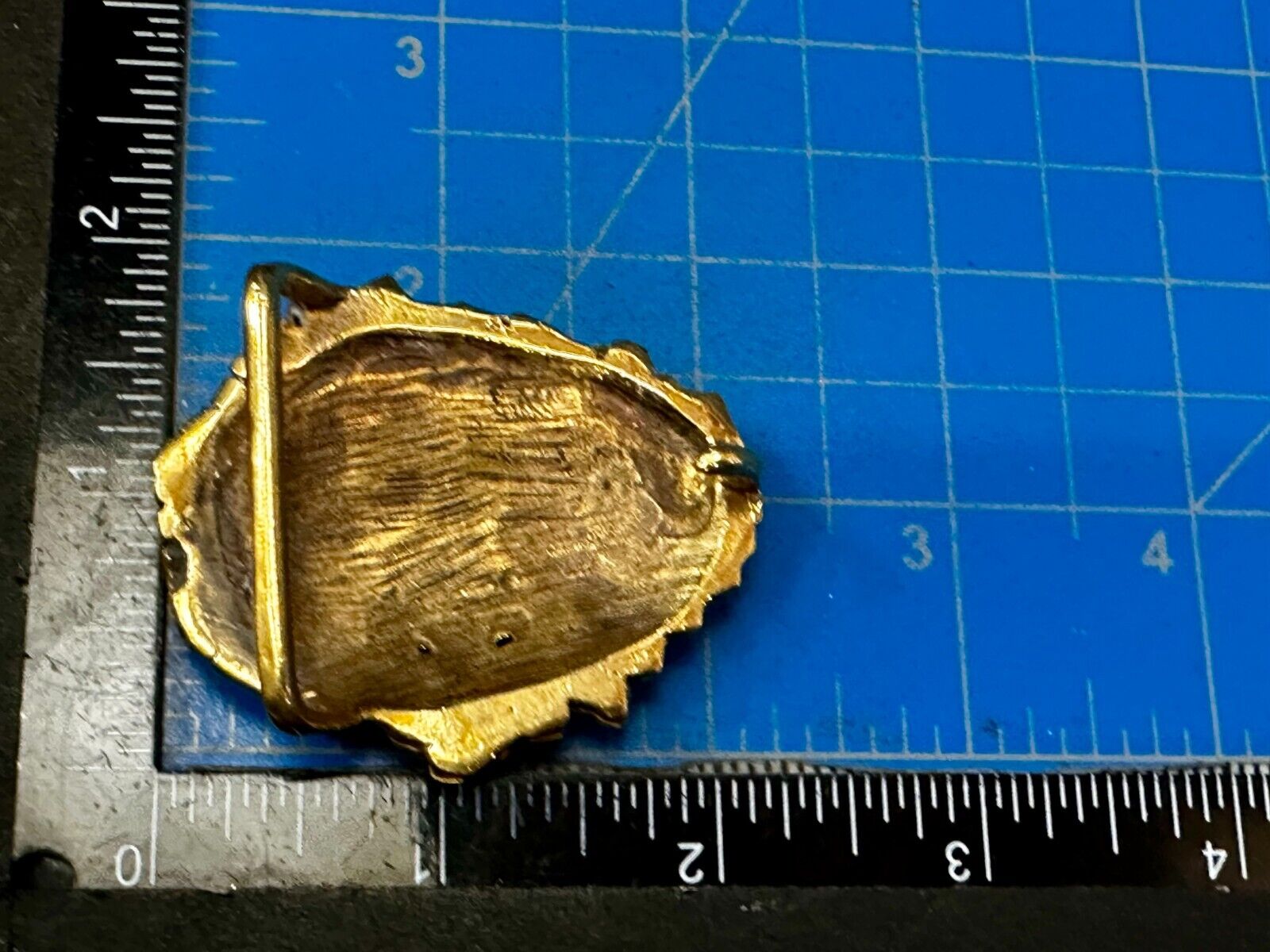 Unique Chunky Nugget Textured Brutalist Gold Tone Hippy Signed Belt Buckle