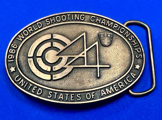 1986 Shooting TeamUSA World Shooting Championships Vintage belt buckle