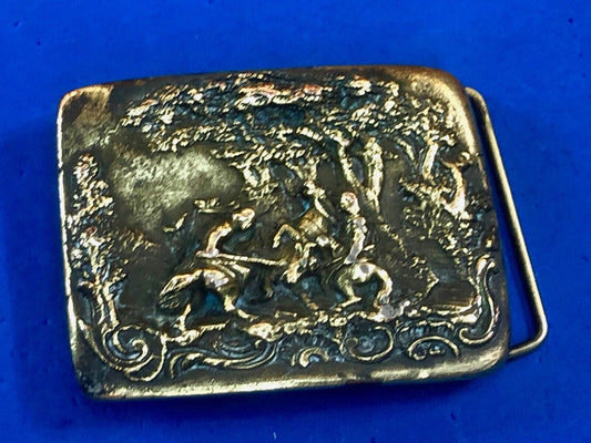 Vintage 1975 Adezy belt buckle - Battle scene? in forrest soldiers people 