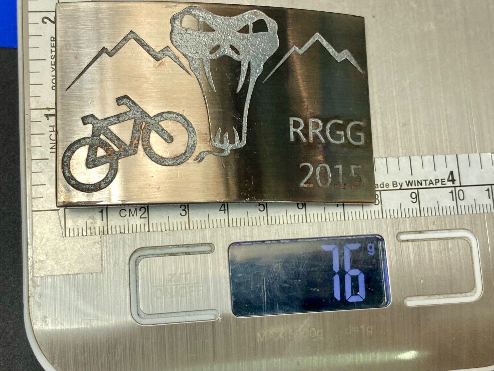 Used 2015 RRGG Mountain Bike Belt Buckle Viper Logo Event Trail Ride Race BMX