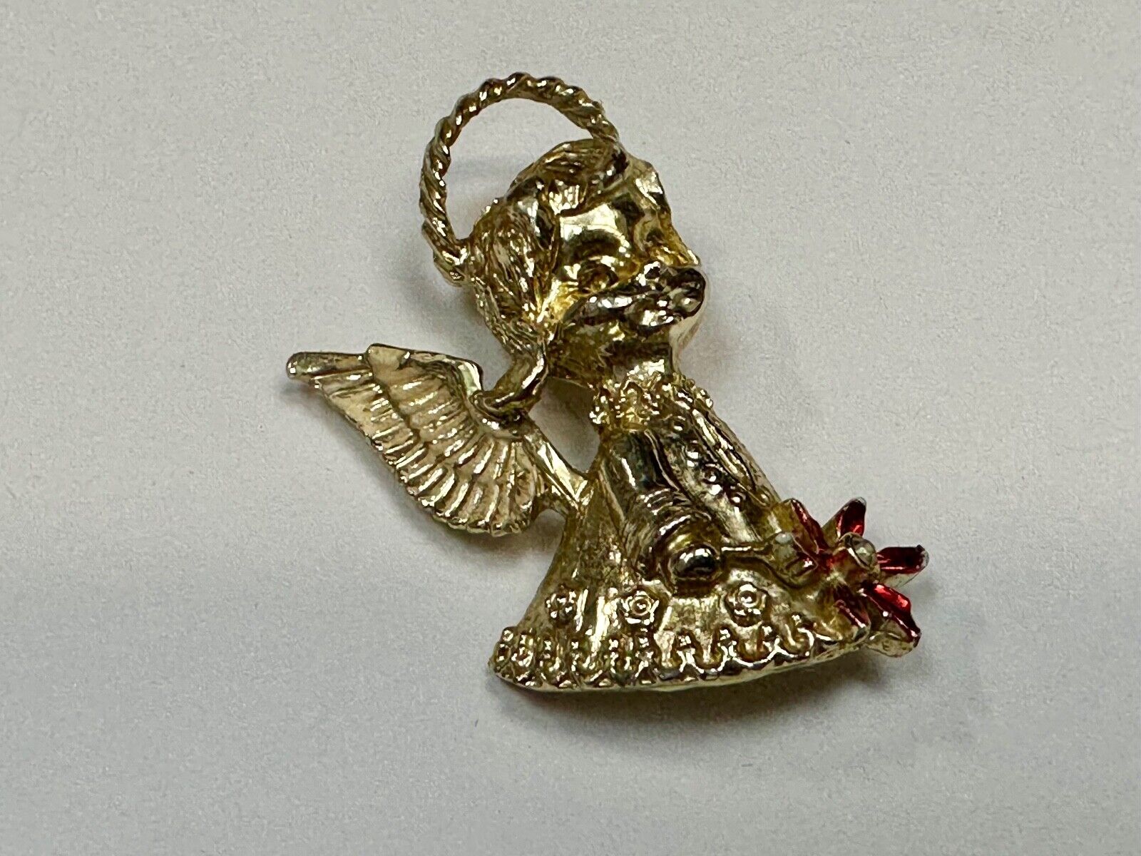 Vintage Little Angel Christmas Child Holiday Gold Tone Brooch Pin GERRY'S
