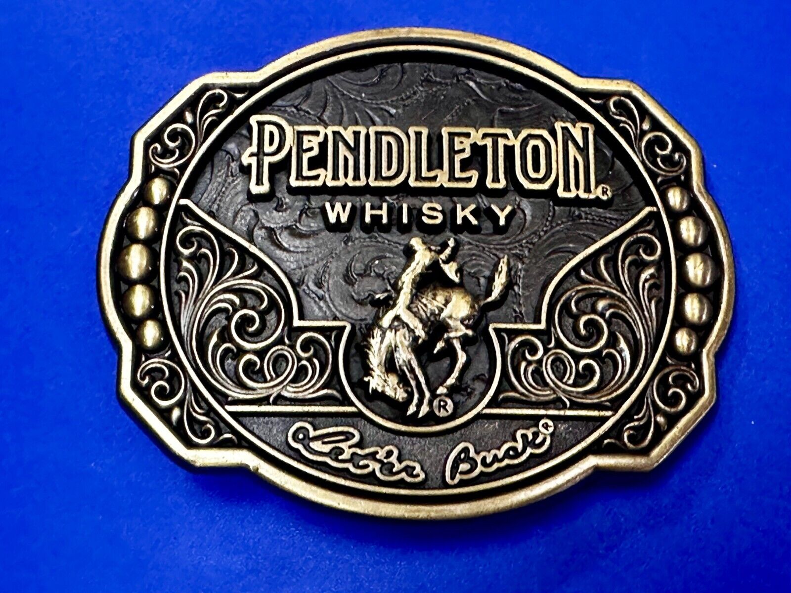 2024 Pendleton Whiskey Let'er Buck Rodeo Cowboy Montana Silversmiths Belt Buckle
