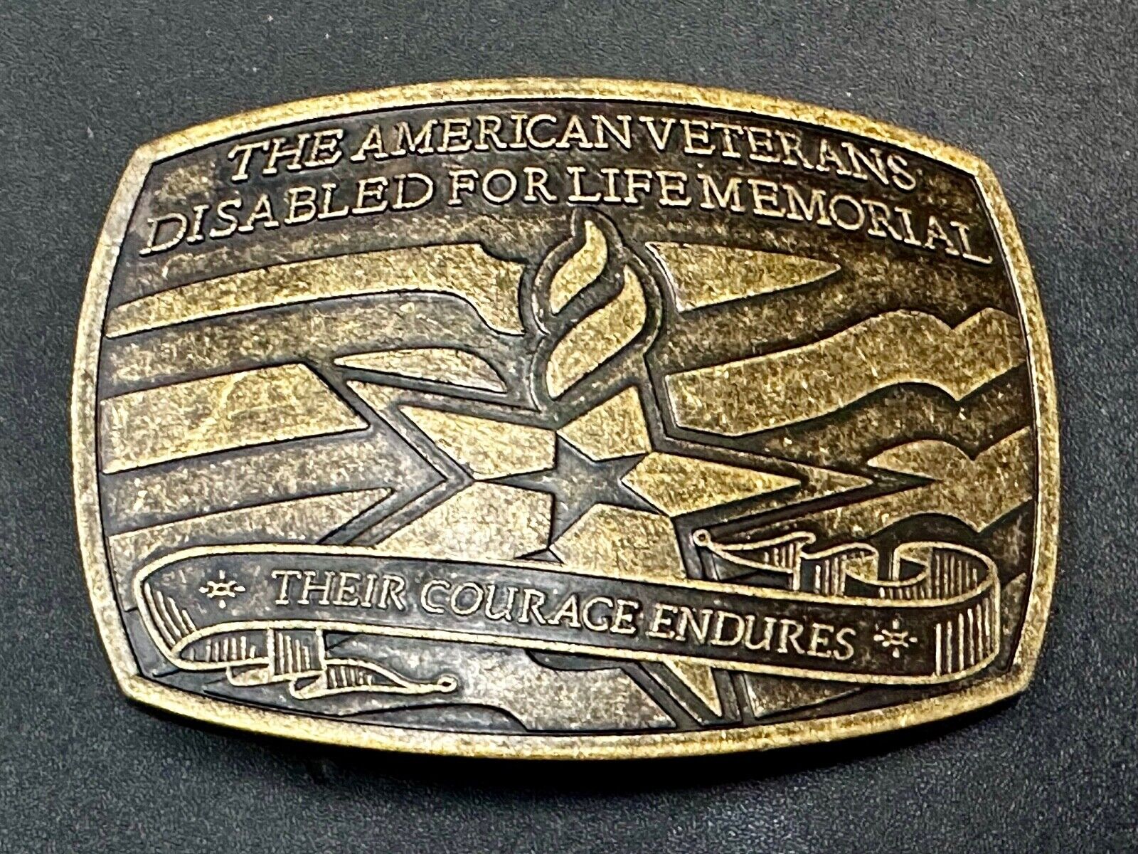 The American Veterans Disabled for life Memorial Commemorative Belt Buckle