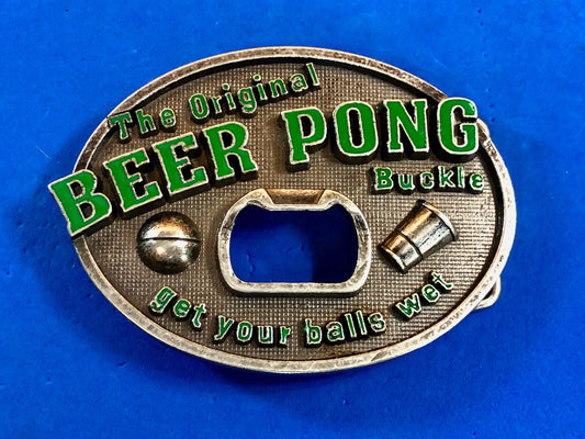 THE ORIGINAL Beer Pong Champ - Get your balls wet! bottle opener belt buckle 