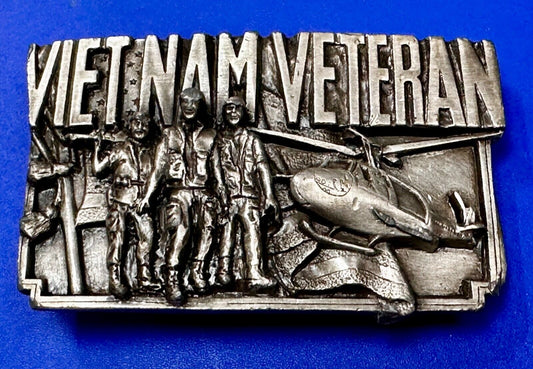 Veteran Vietnam Helicopter Soldiers Military Vtg 1983 Bergamot Belt Buckle
