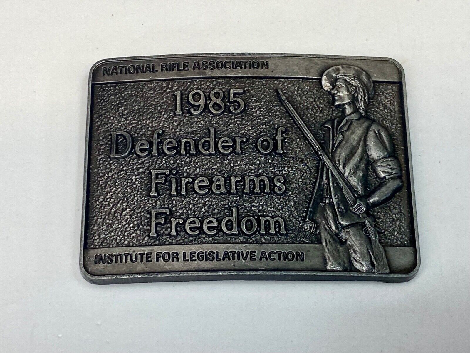 1985 Defender Of Firearms Freedom Institute Legislative Action Nra Belt Buckle 