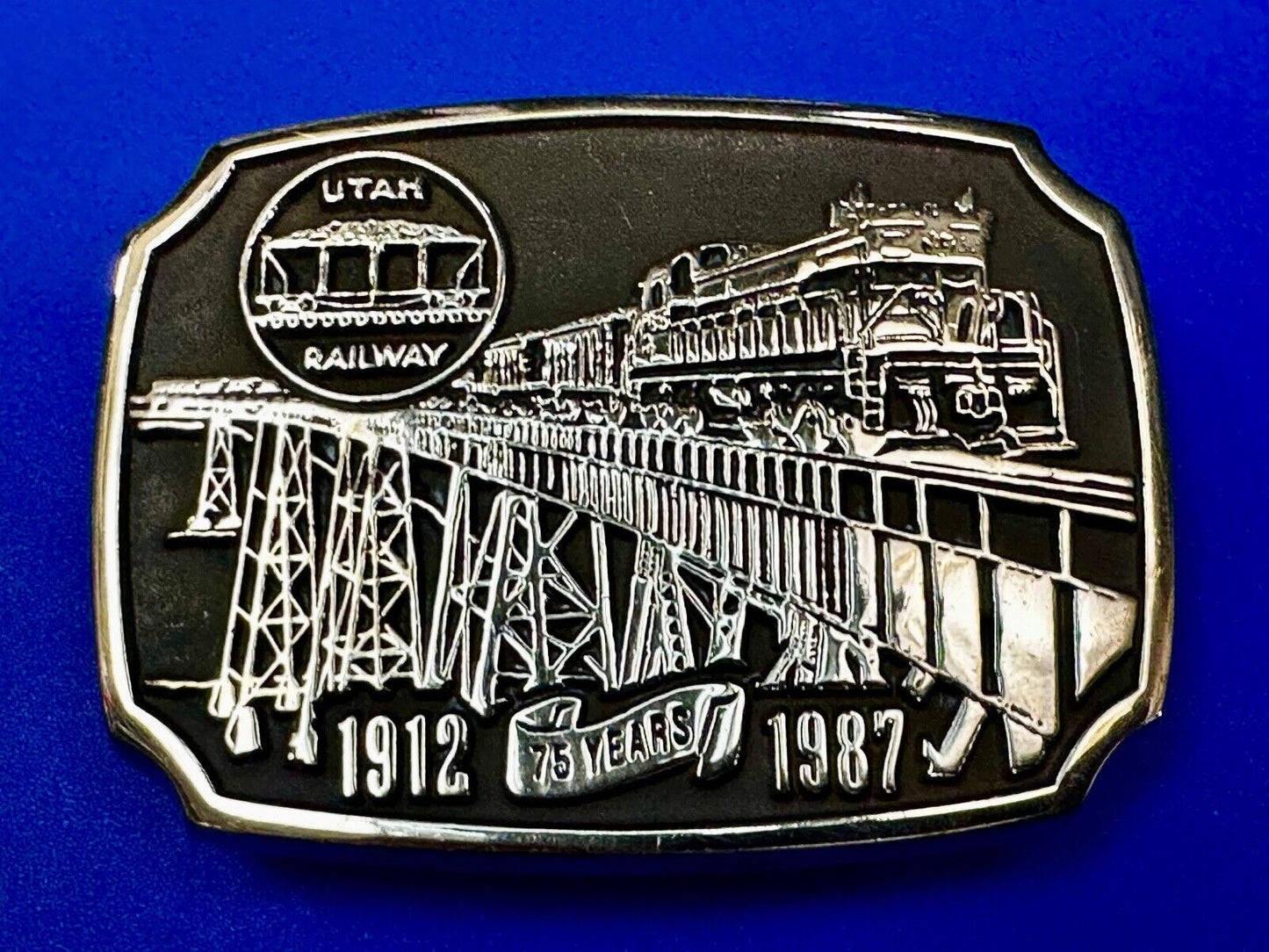Utah Railway Train Rail Road 75 year Celebration 1897 Anacortes Belt Buckle