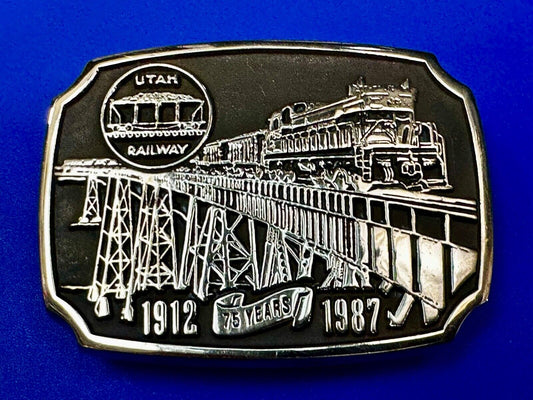 Utah Railway Train Rail Road 75 year Celebration 1897 Anacortes Belt Buckle