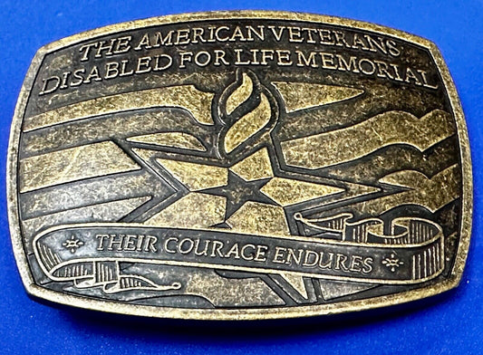 The American Veterans Disabled for life Memorial Commemorative Belt Buckle