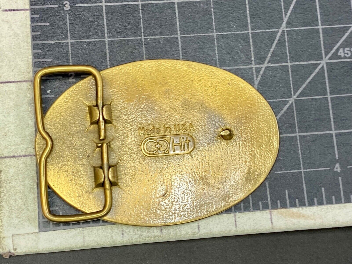 Vintage Hardin County Savings Bank Brass Tone Belt Buckle By Cd Hit