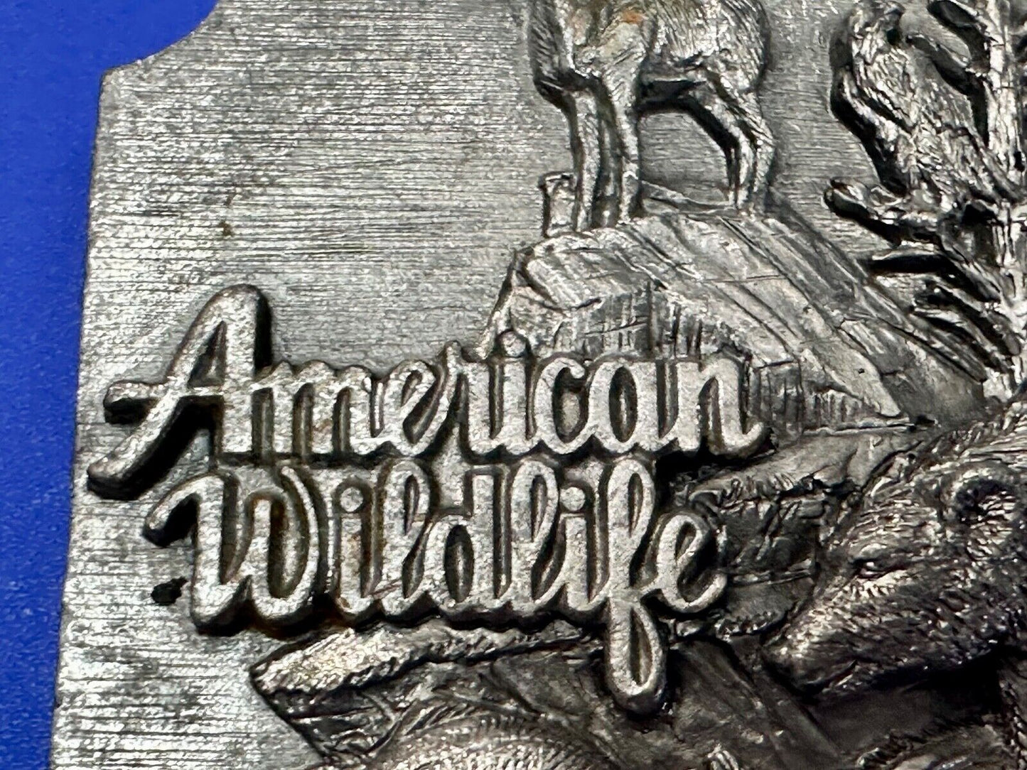 Alaska Wildlife Vintage 1991 Commemorative Pewter Belt Buckle