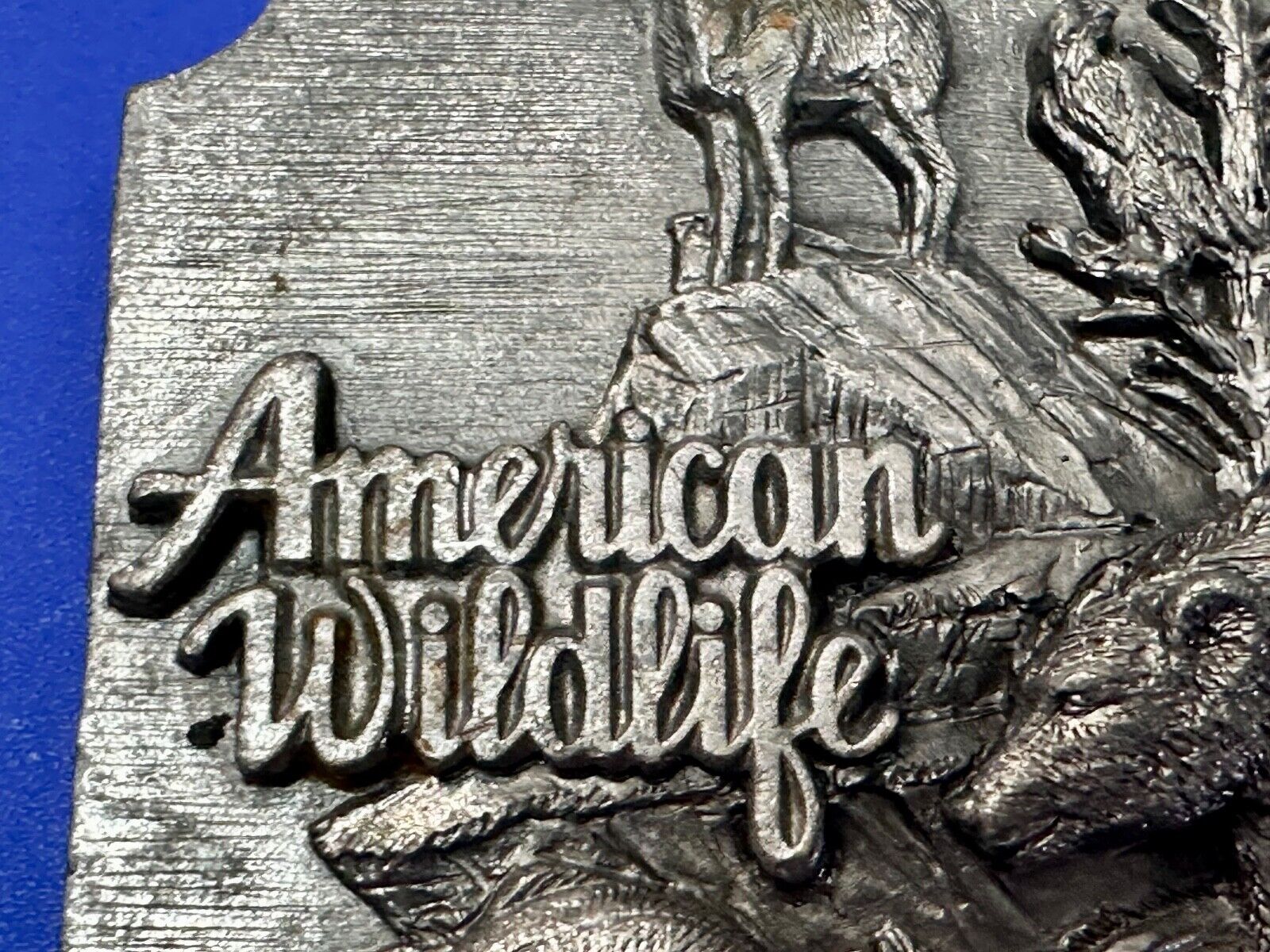 Alaska Wildlife Vintage 1991 Commemorative Pewter Belt Buckle