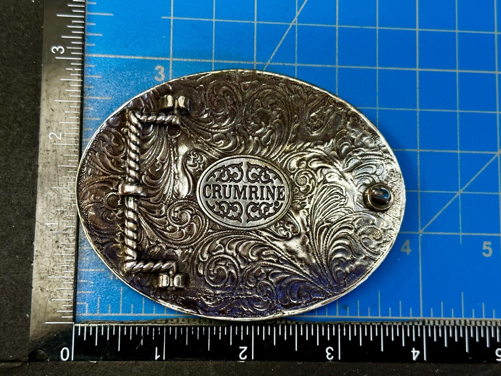 Abstract Rodeo Bull Cow Steer Ornate Two Tone Western Belt Buckle by Crumrine