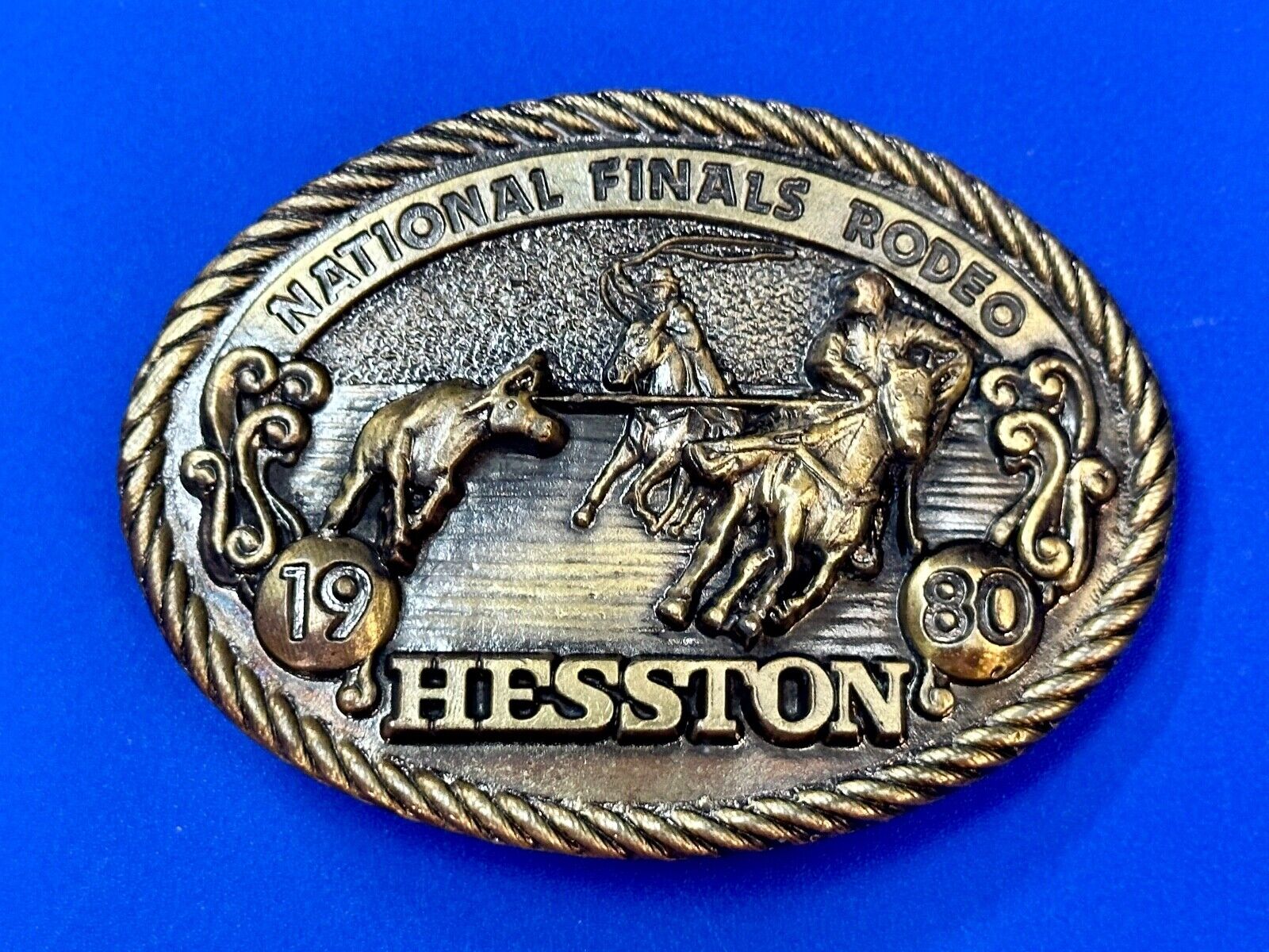 1980 Hesston National Finals Rodeo NFR Limited Edition Collectors Belt Buckle